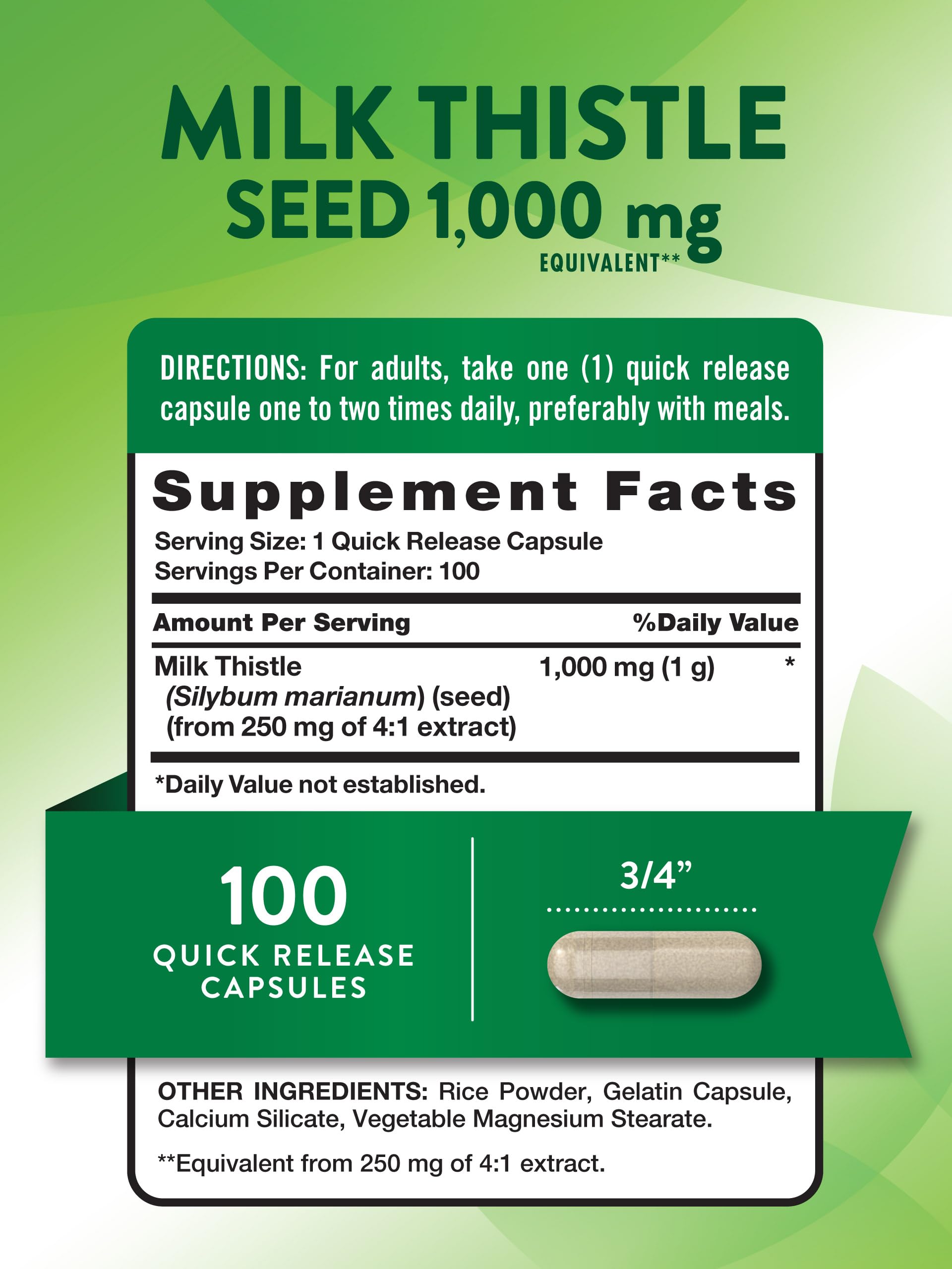 Nature's Truth Milk Thistle capsules for easy daily use.