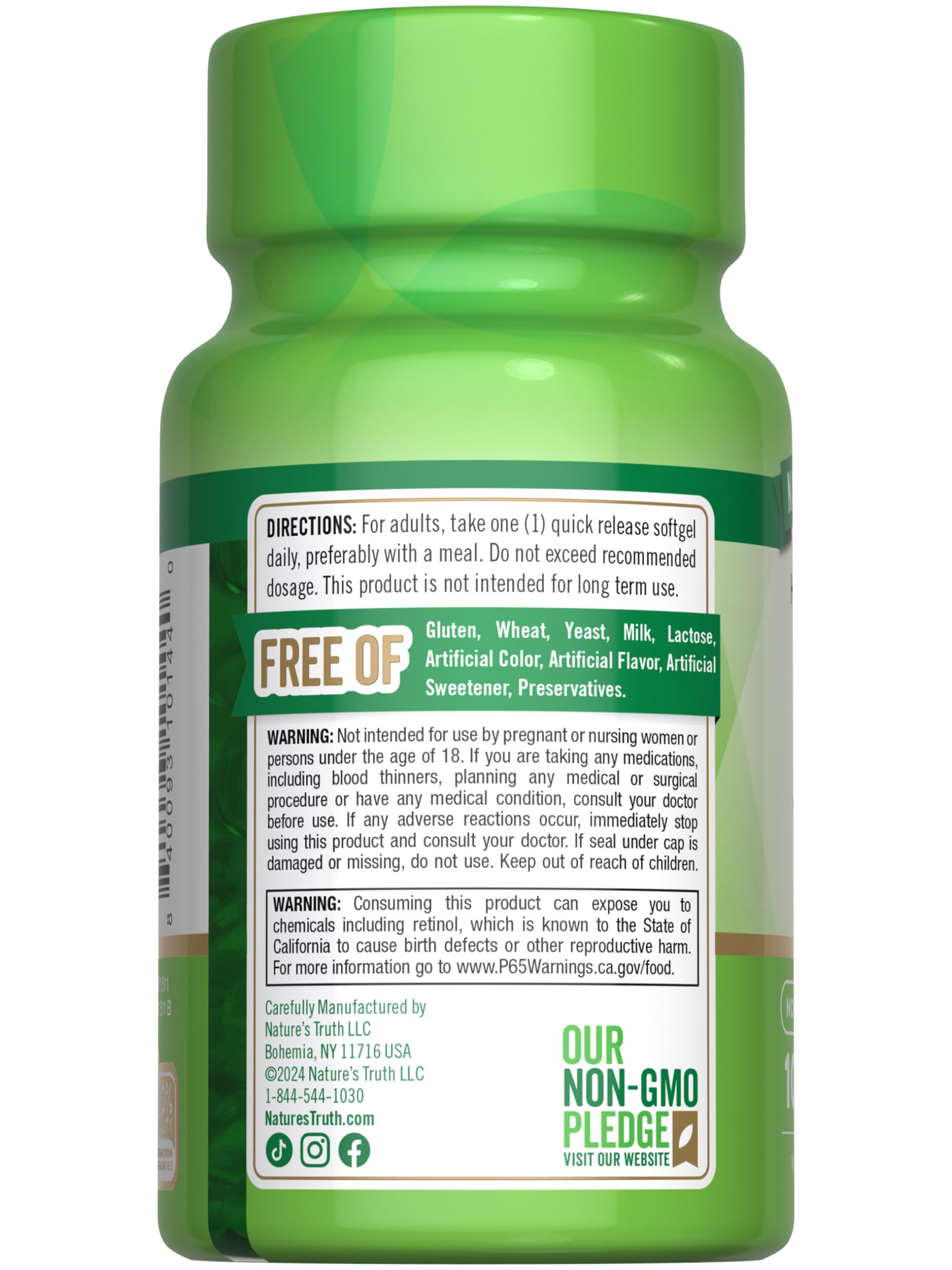 Morning routine with Nature's Truth Vitamin A softgels for daily use.