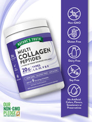 Nature's Truth Multi Collagen Powder unflavored pour into beverage for neutral taste.