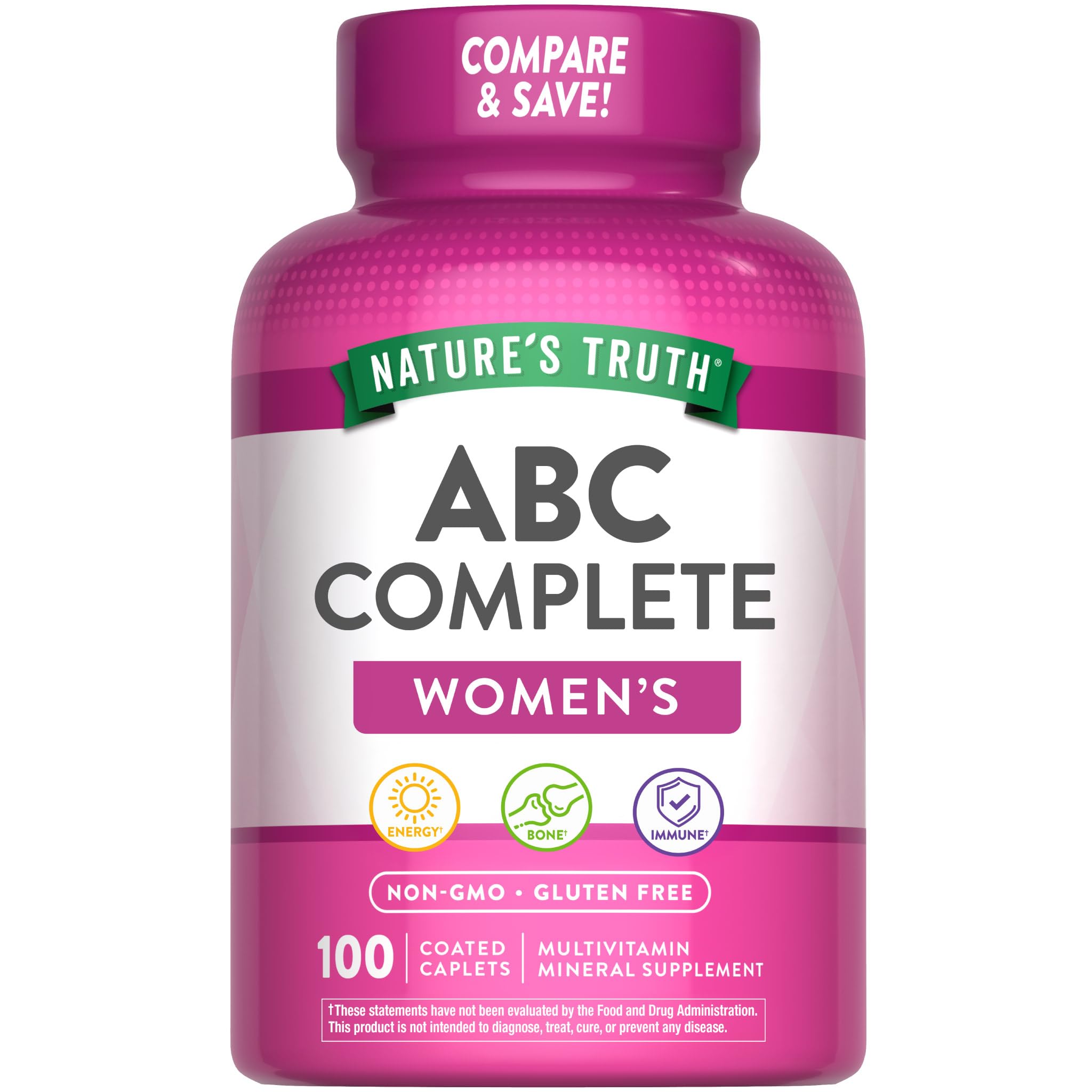 Nature's Truth multivitamin for women with iron bottle front provides complete daily wellness support.