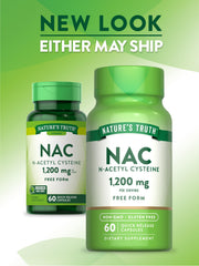 Nature's Truth NAC label confirms non-GMO and gluten-free formulation.