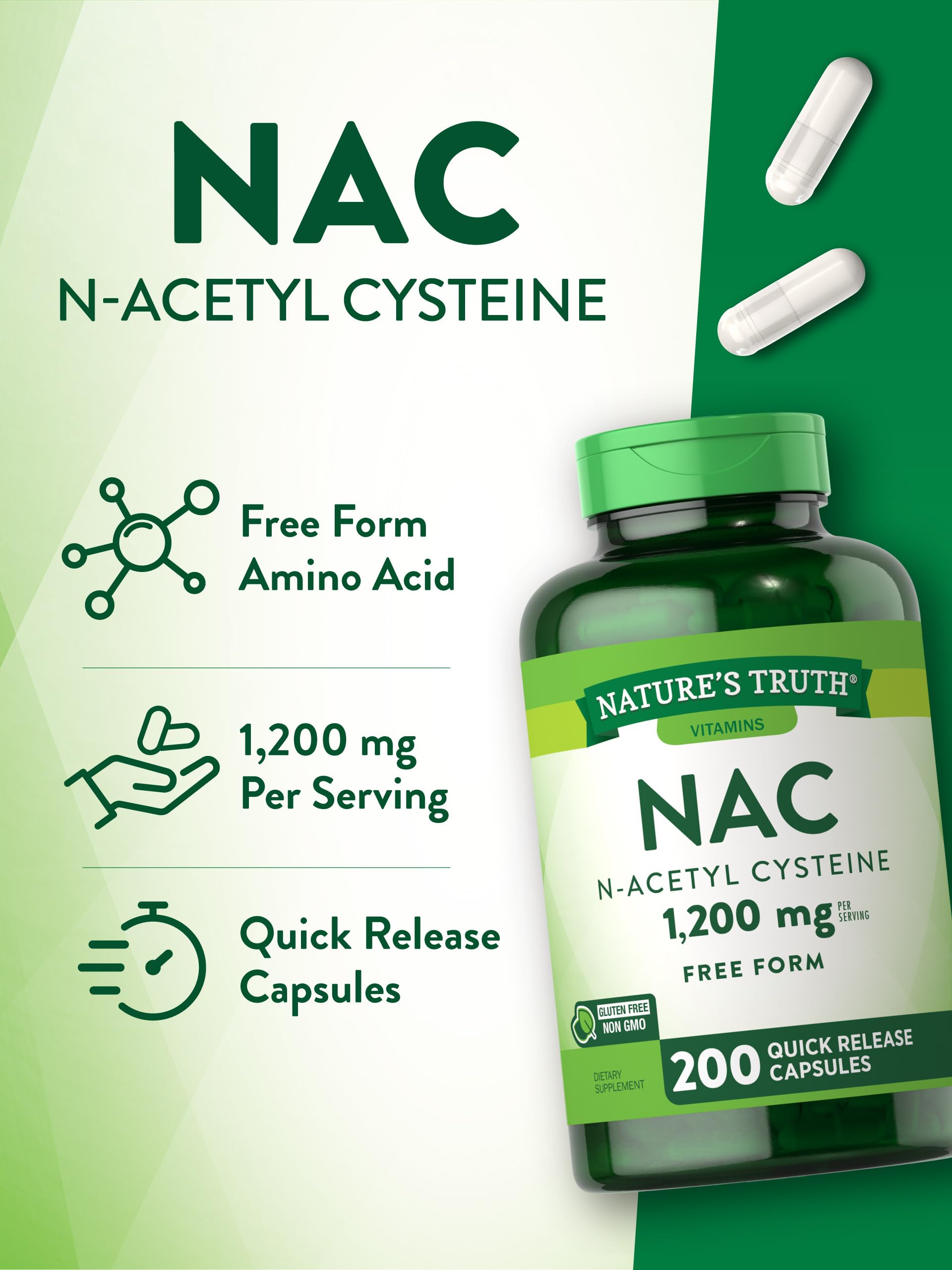 Nature's Truth NAC packaging design, ideal for pantry storage.