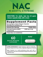 Nature's Truth NAC capsules close-up, easy-to-swallow daily routine.