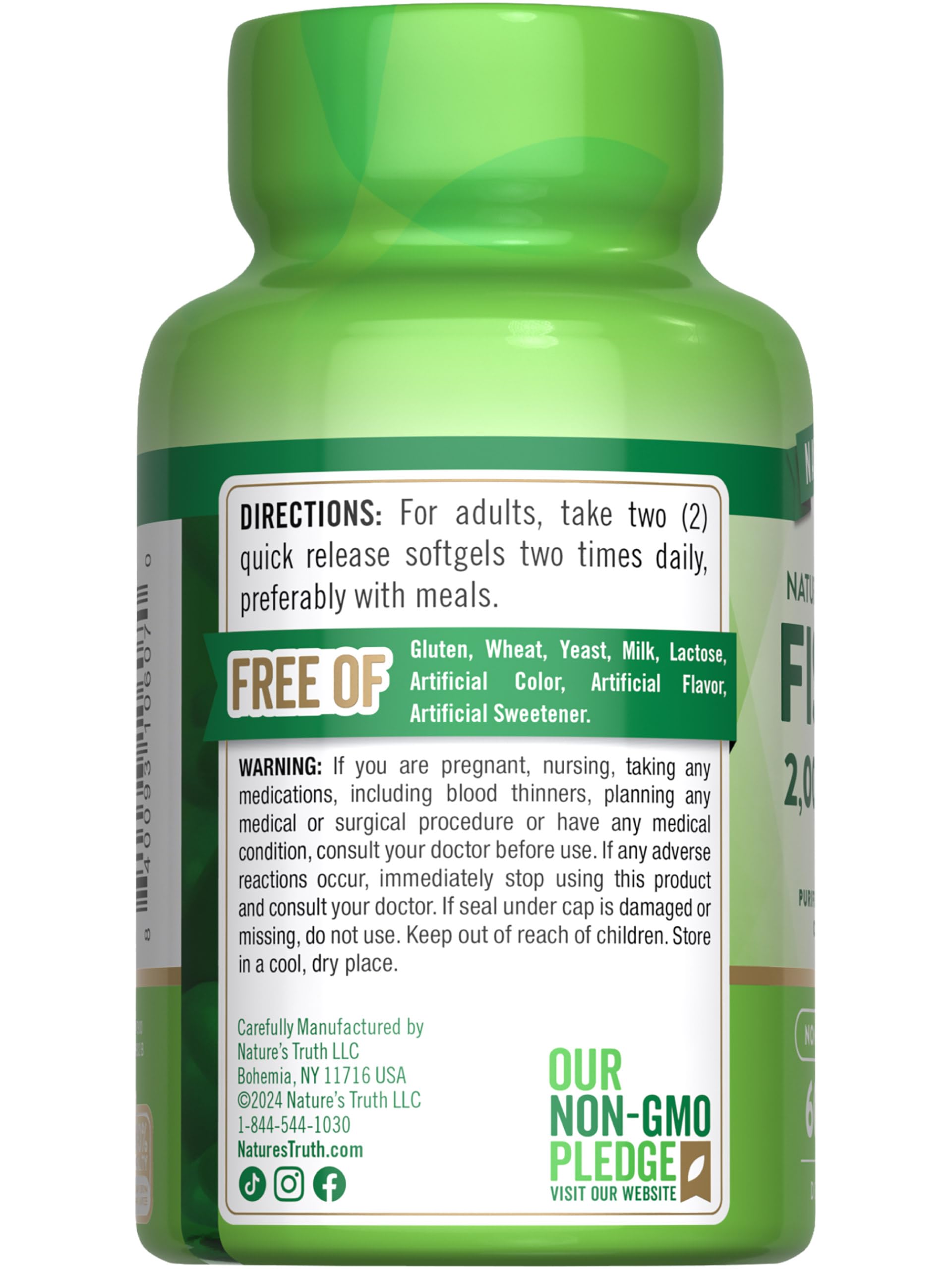 Nature's Truth non-GMO seal communicates product integrity and transparency.