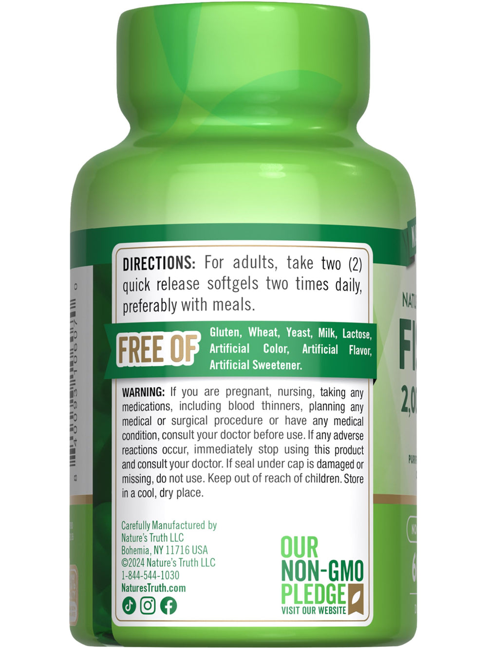 Nature's Truth non-GMO seal communicates product integrity and transparency.