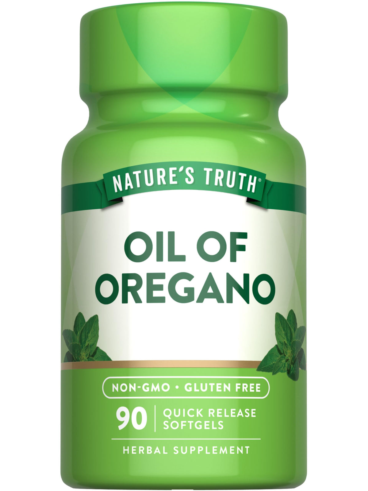 Nature's Truth oregano oil softgels bottle front for easy daily use.