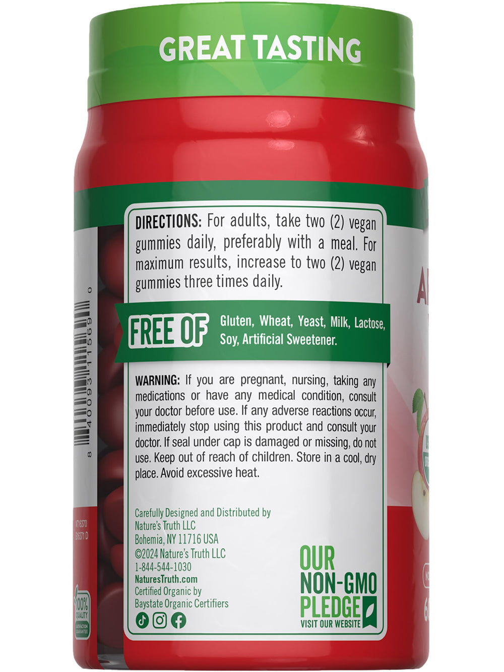 Nature's Truth Organic ACV gummies pack of 2 bottles for extended use.