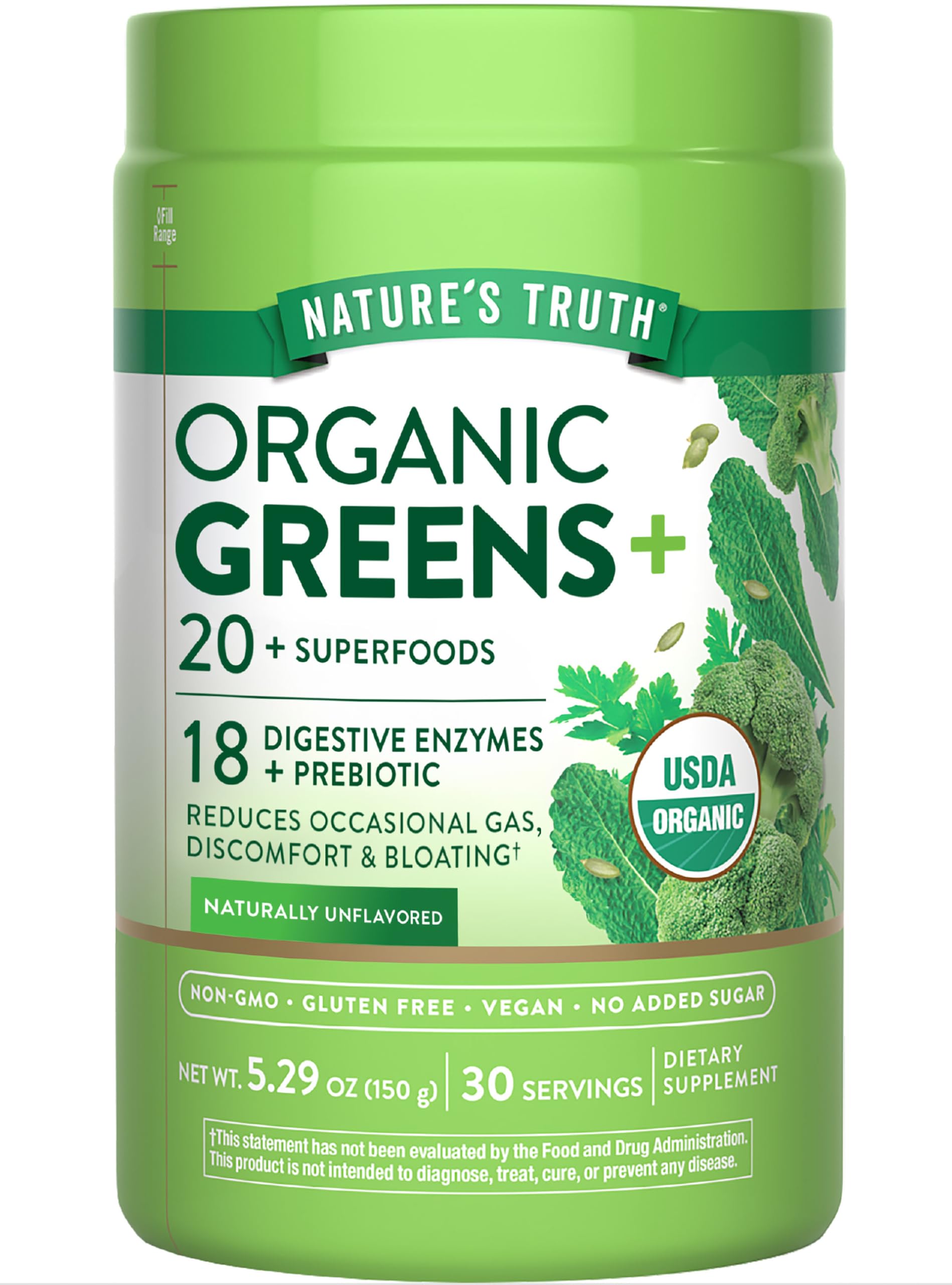 Nature's Truth Organic Greens Blend Powder bottle ready for a daily nutrition boost.