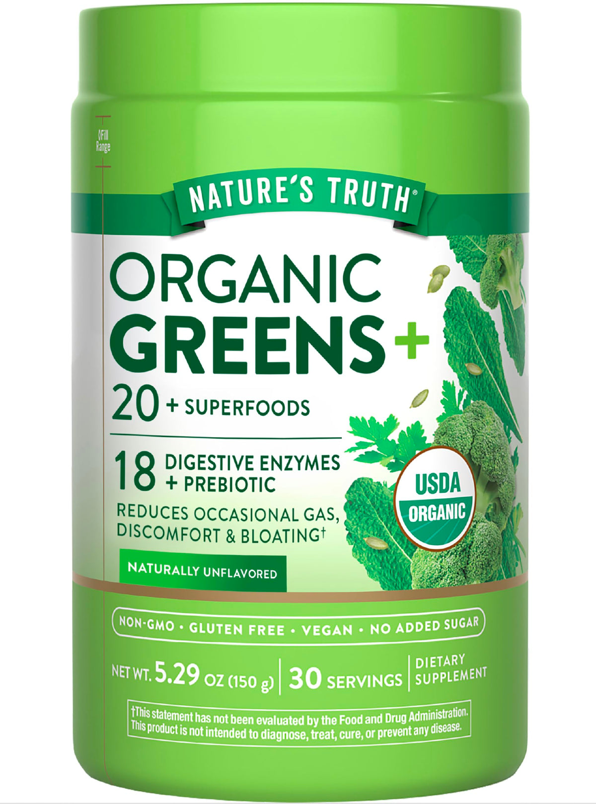 Nature's Truth Organic Greens Blend Powder bottle ready for a daily nutrition boost.