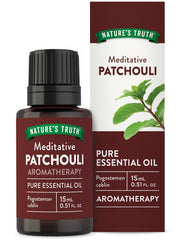 Nature's Truth Patchouli oil bottle for diffuse aromatherapy and mood grounding