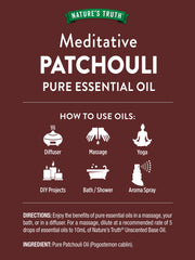 Nature's Truth Patchouli oil diffuser releasing warm aroma