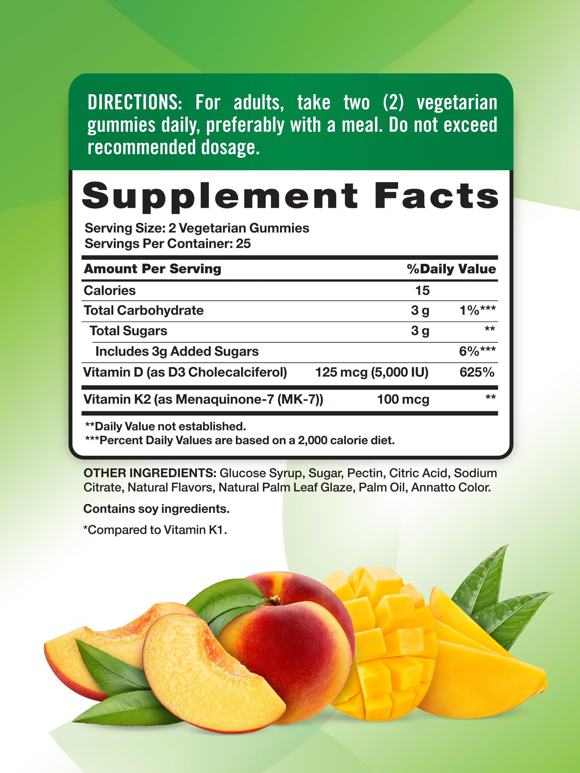 Peach mango flavored gummies close-up highlighting flavor