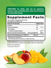 Peach mango flavored gummies close-up highlighting flavor
