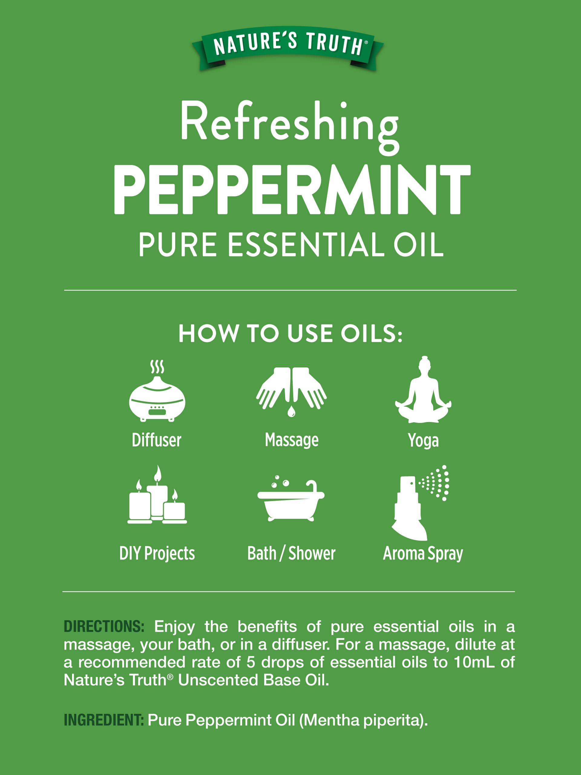 Nature's Truth Peppermint Essential Oil diffuser setup delivers a crisp, energizing scent