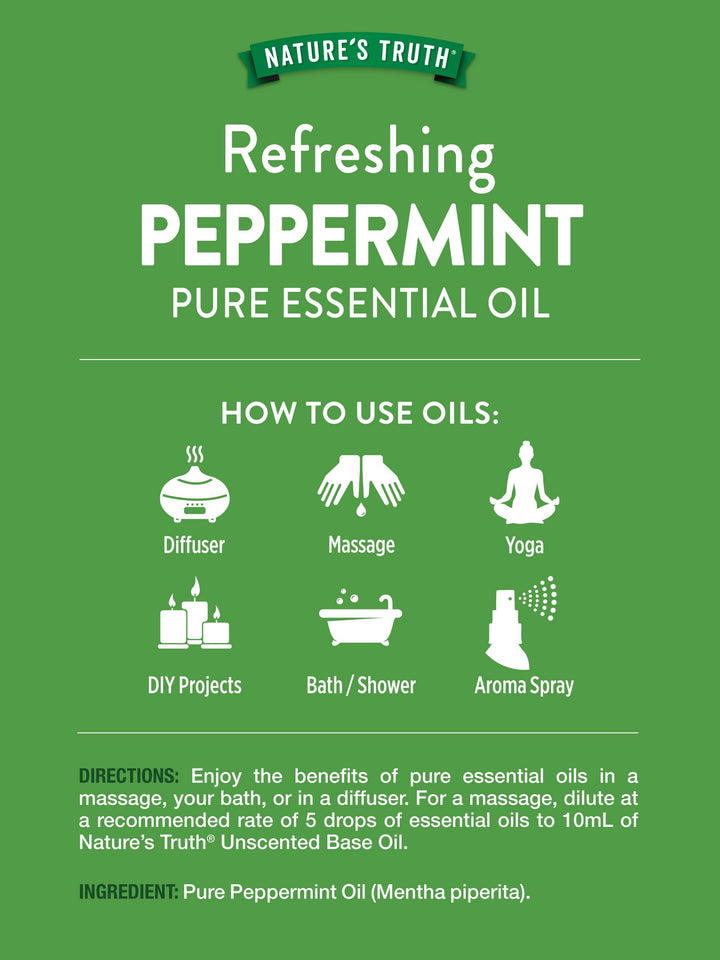Nature's Truth Peppermint Essential Oil diffuser setup delivers a crisp, energizing scent