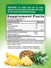Nature's Truth probiotic gummies adults label highlights 1B CFU and prebiotic support.