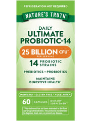 Nature's Truth probiotics bottle front for daily gut support and easy use.