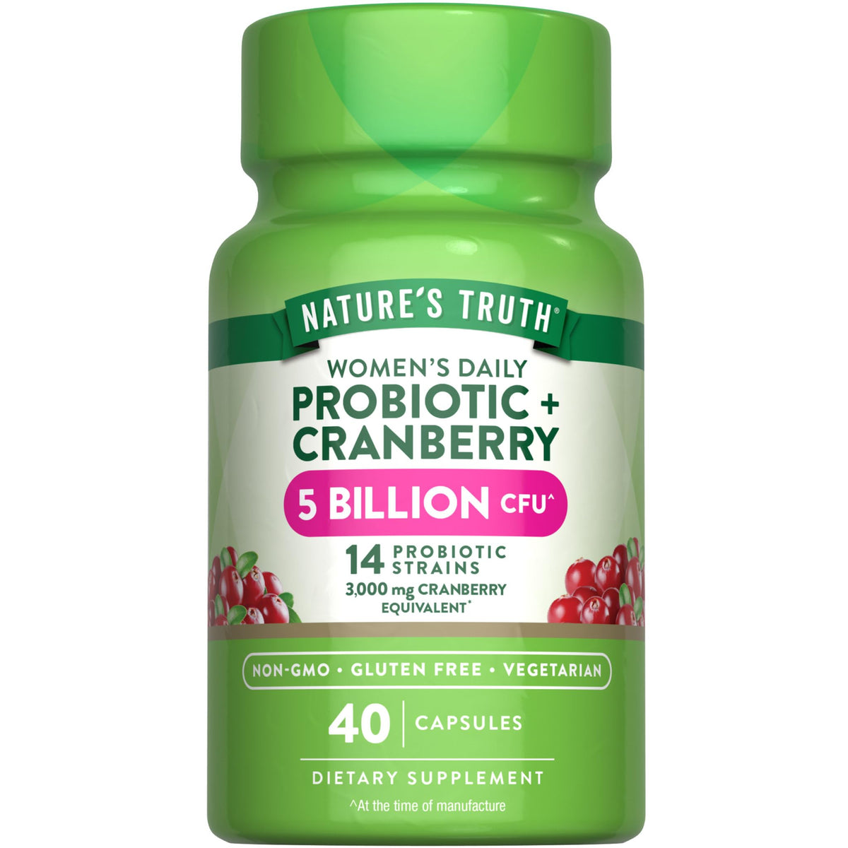 Nature's Truth Probiotics for Women bottle with 40 vegetarian capsules for daily support