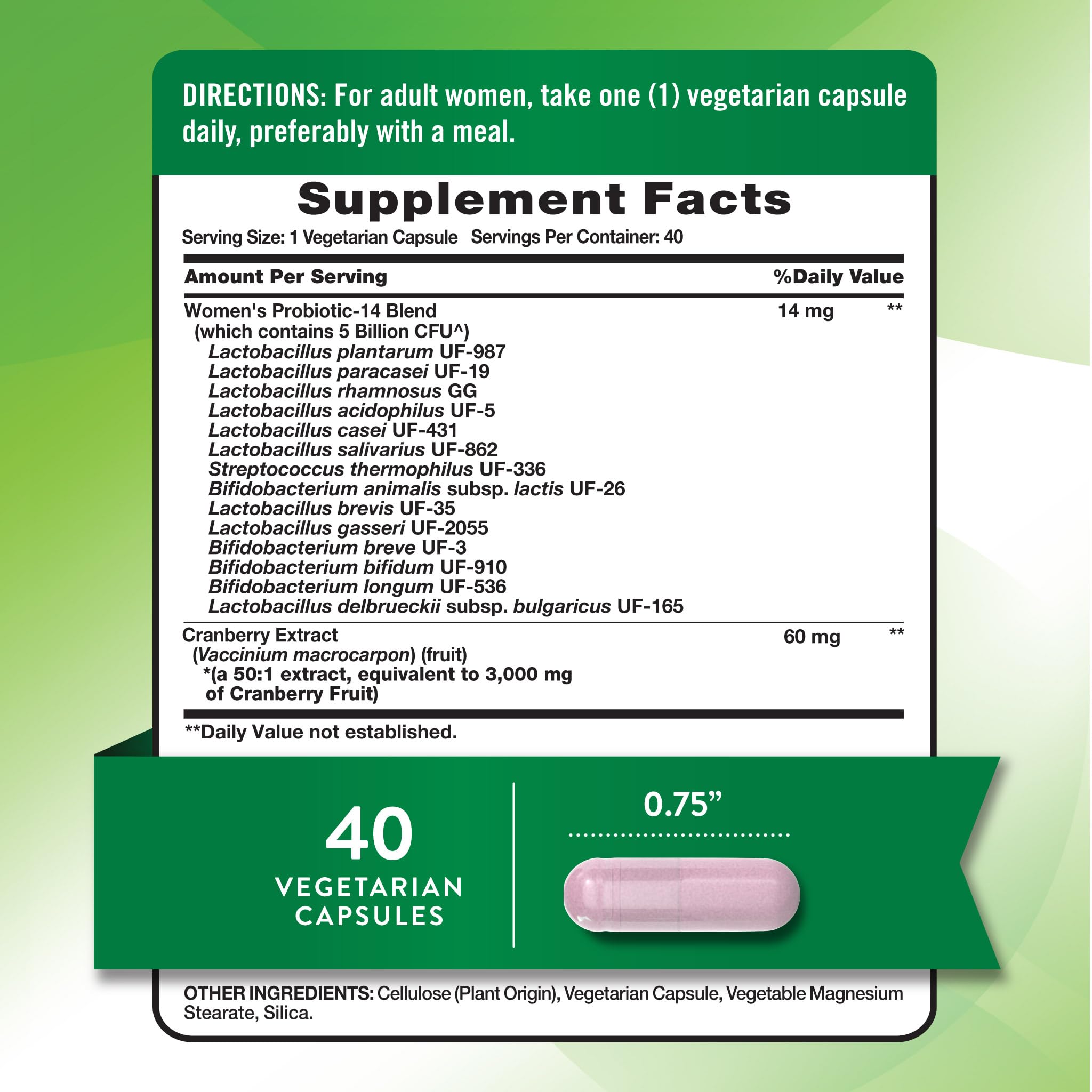 Close-up of Nature's Truth Probiotics for Women capsules ready for daily use