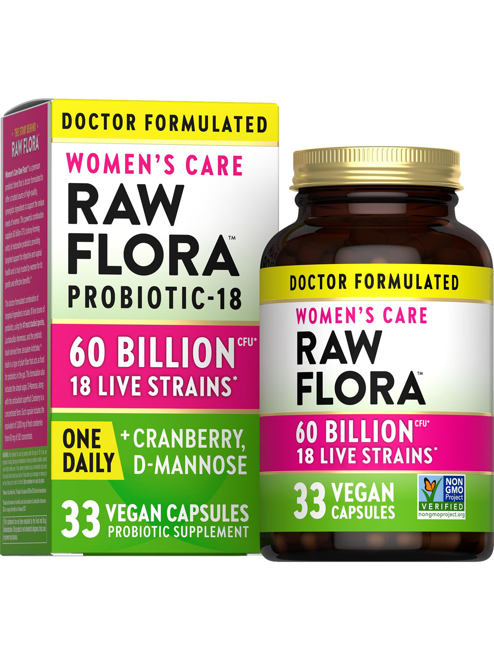 Nature's Truth Raw Flora Womens Probiotics bottle front supports daily digestive balance.