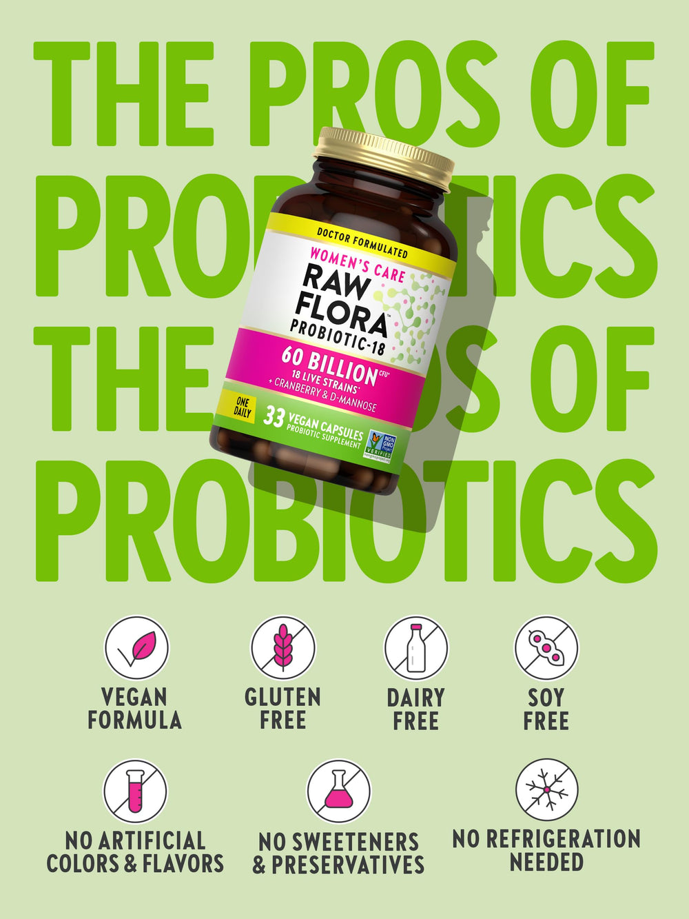 Nature's Truth Raw Flora ingredients show prebiotic inulin blend.