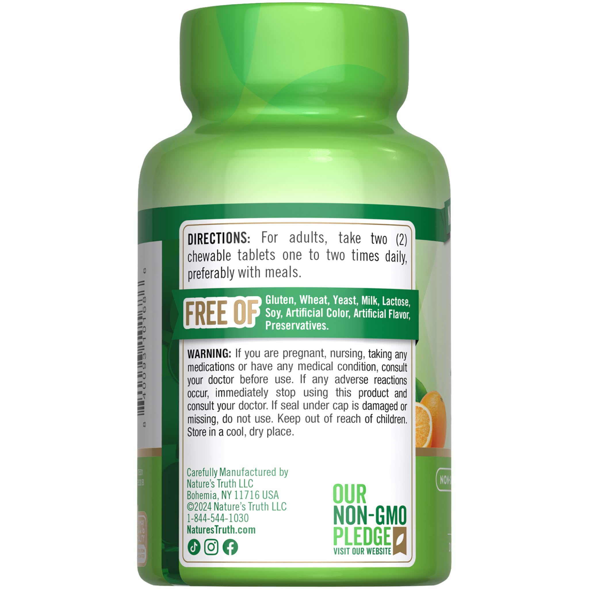 Nature's Truth rose hips flavor hint on bottle, suggests daily use.