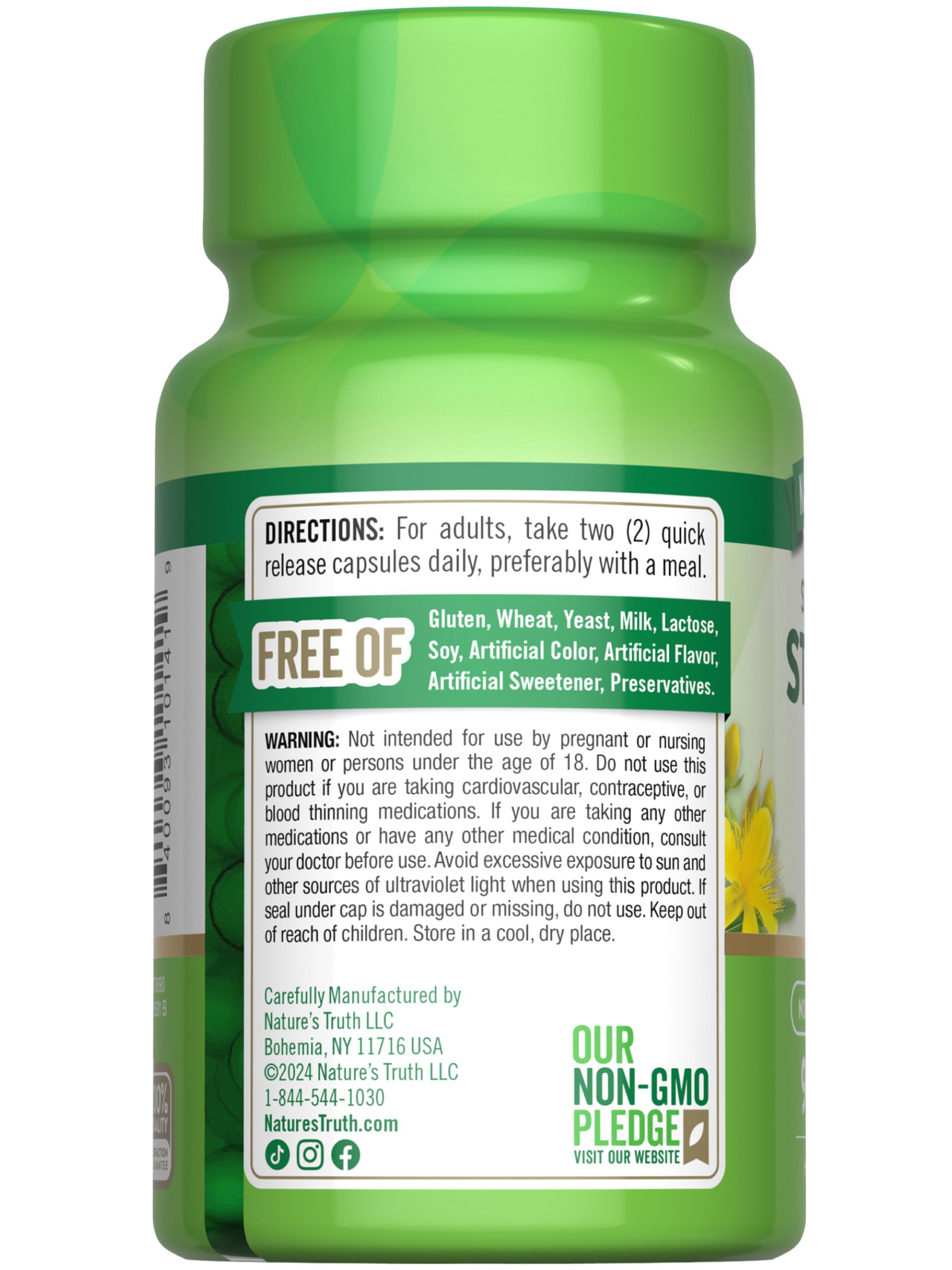 Nature's Truth packaging emphasizes 90 capsules for months.