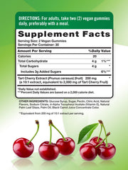 Close-up of Nature's Truth Tart Cherry Gummies highlighting chewy cherry flavor.