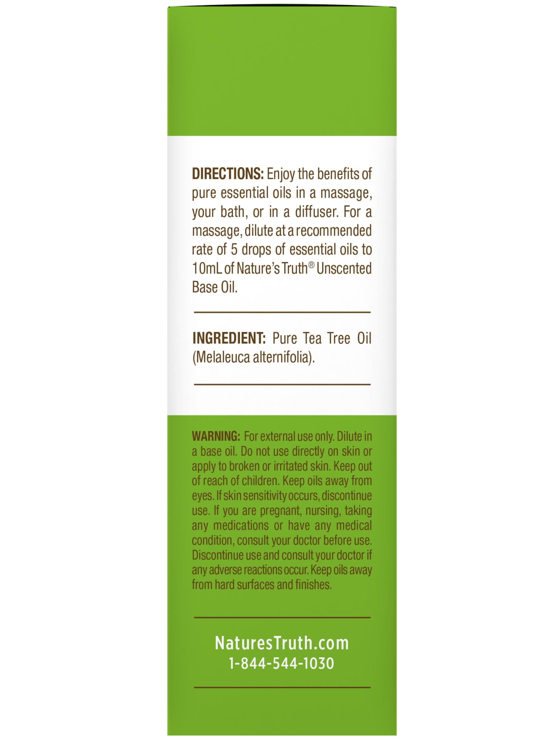 Nature's Truth Tea Tree Oil lab-tested purity without artificial fragrances
