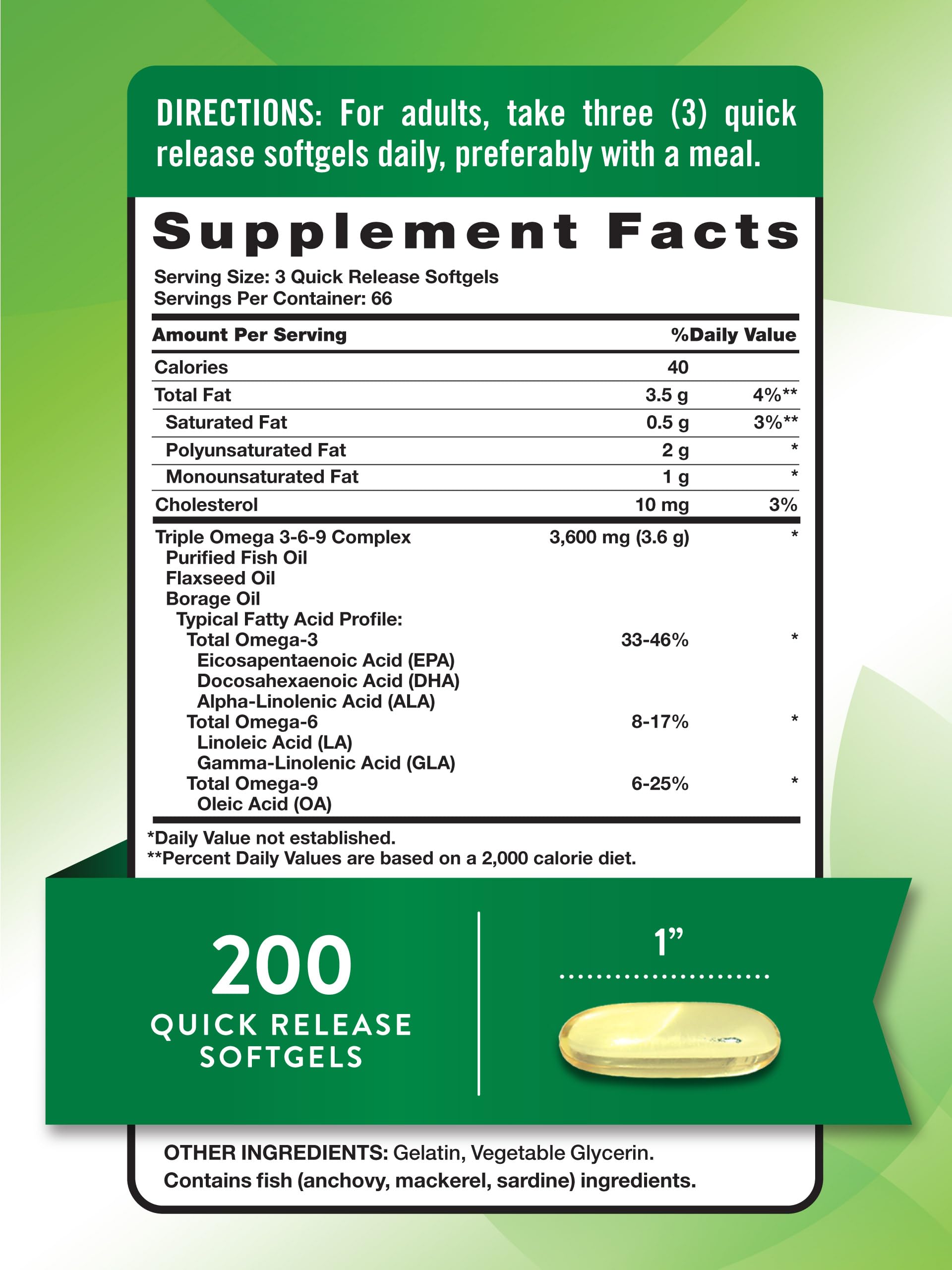 Nature's Truth Triple Omega 3-6-9 softgels close-up for easy daily supplementation