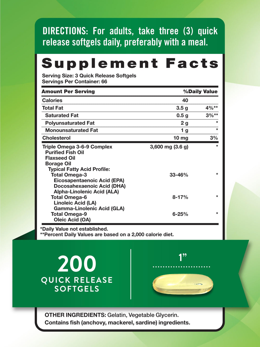 Nature's Truth Triple Omega 3-6-9 softgels close-up for easy daily supplementation