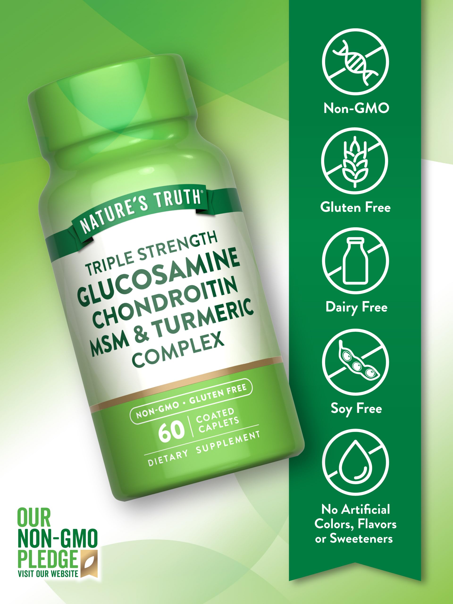 Nature's Truth turmeric collagen hyaluronic acid blend suggests potential comfort and mobility.