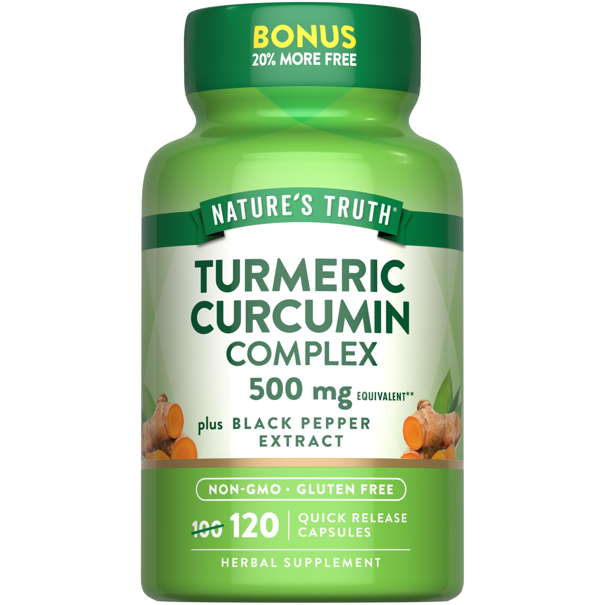 Nature's Truth Turmeric Curcumin 500mg bottle for daily herbal support