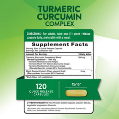 Nature's Truth Turmeric Curcumin capsules close-up for daily wellness support