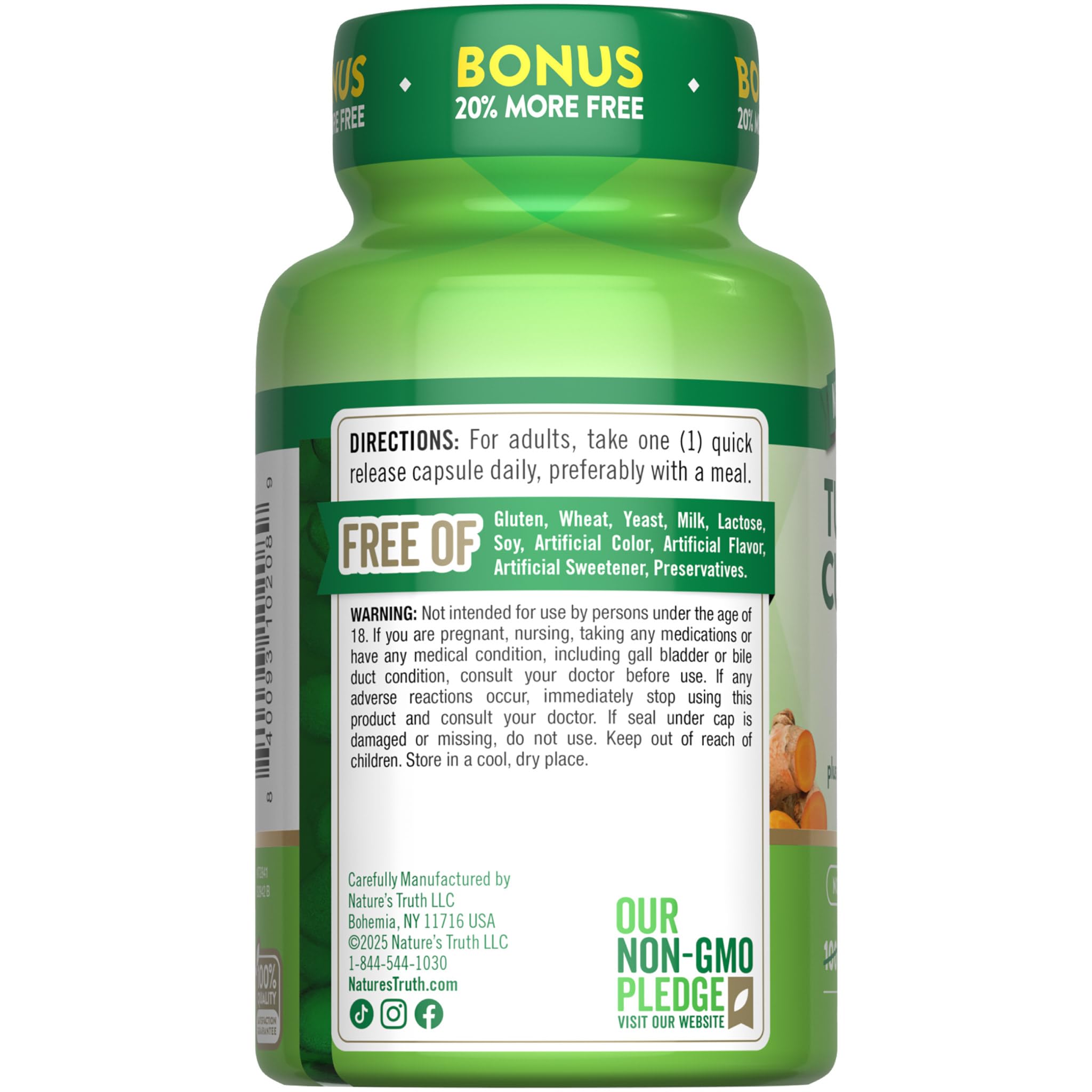 Nature's Truth Turmeric Curcumin capsules in daily routine use