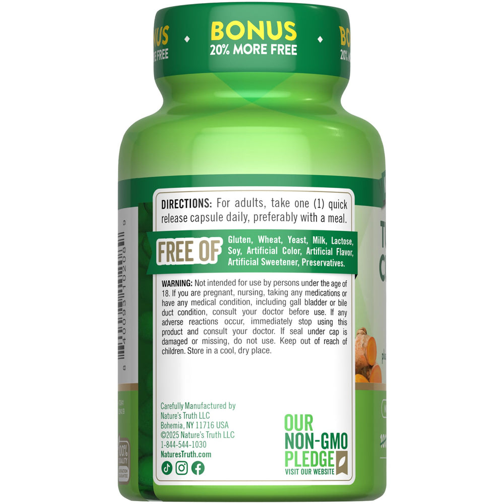 Nature's Truth Turmeric Curcumin capsules in daily routine use