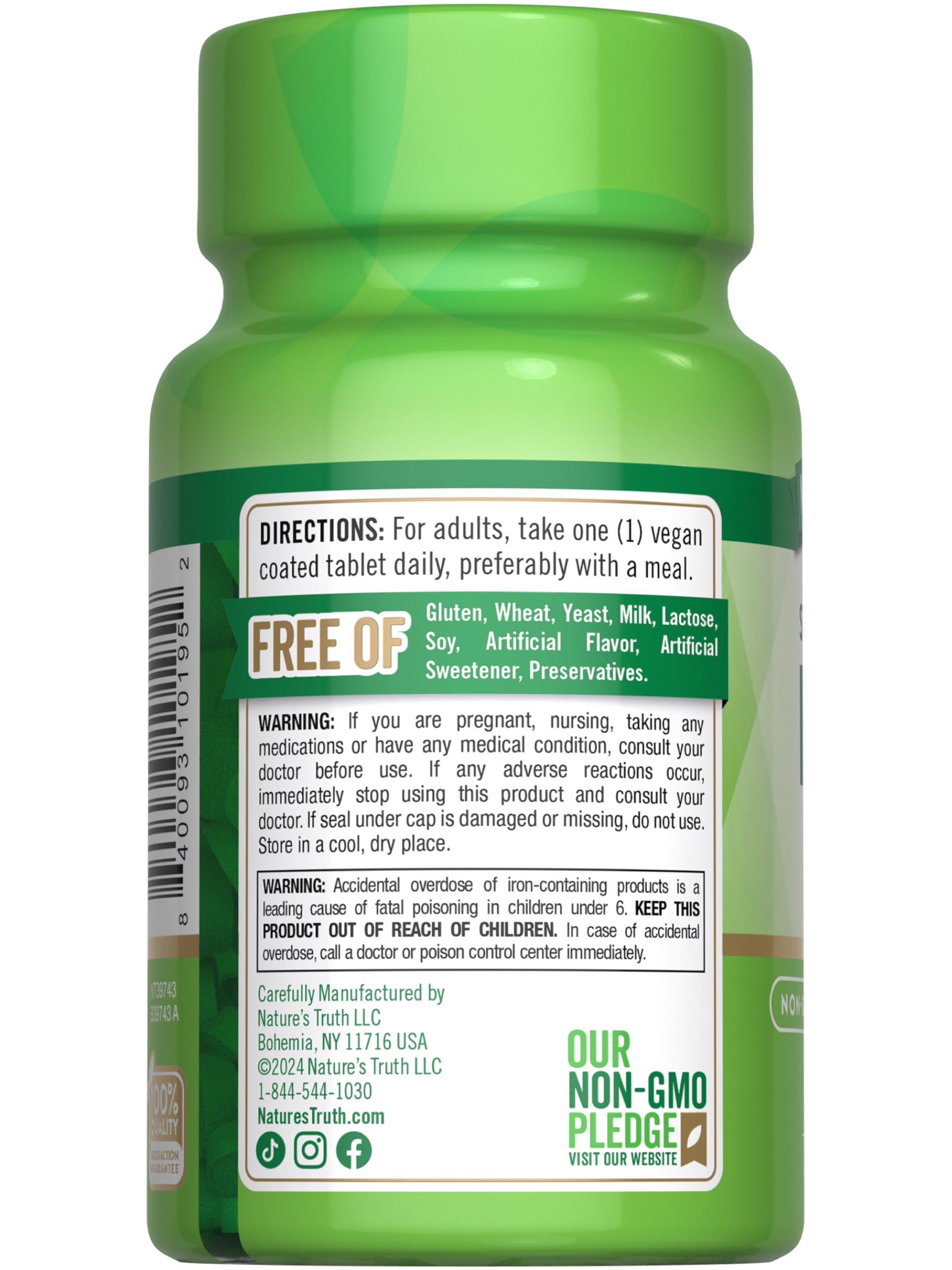 Two-pack display of Nature's Truth iron supplement ready for shopping