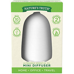 Nature's Truth Ultrasonic Mini Diffuser, top view, quiet operation for office.