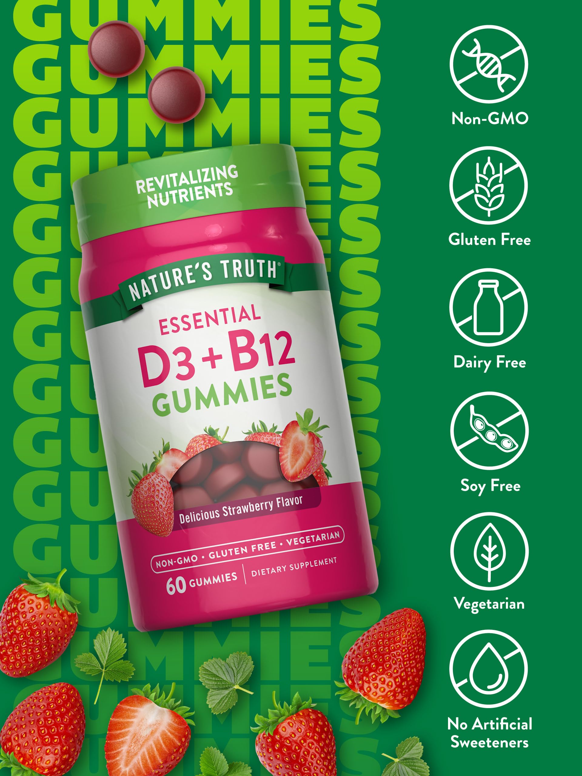 Nature’s Truth vegetarian gummies pack for convenient daily vitamins