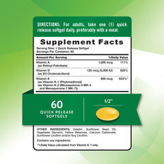 Nature's Truth Vitamin ADK softgel pour demonstrates easy daily intake