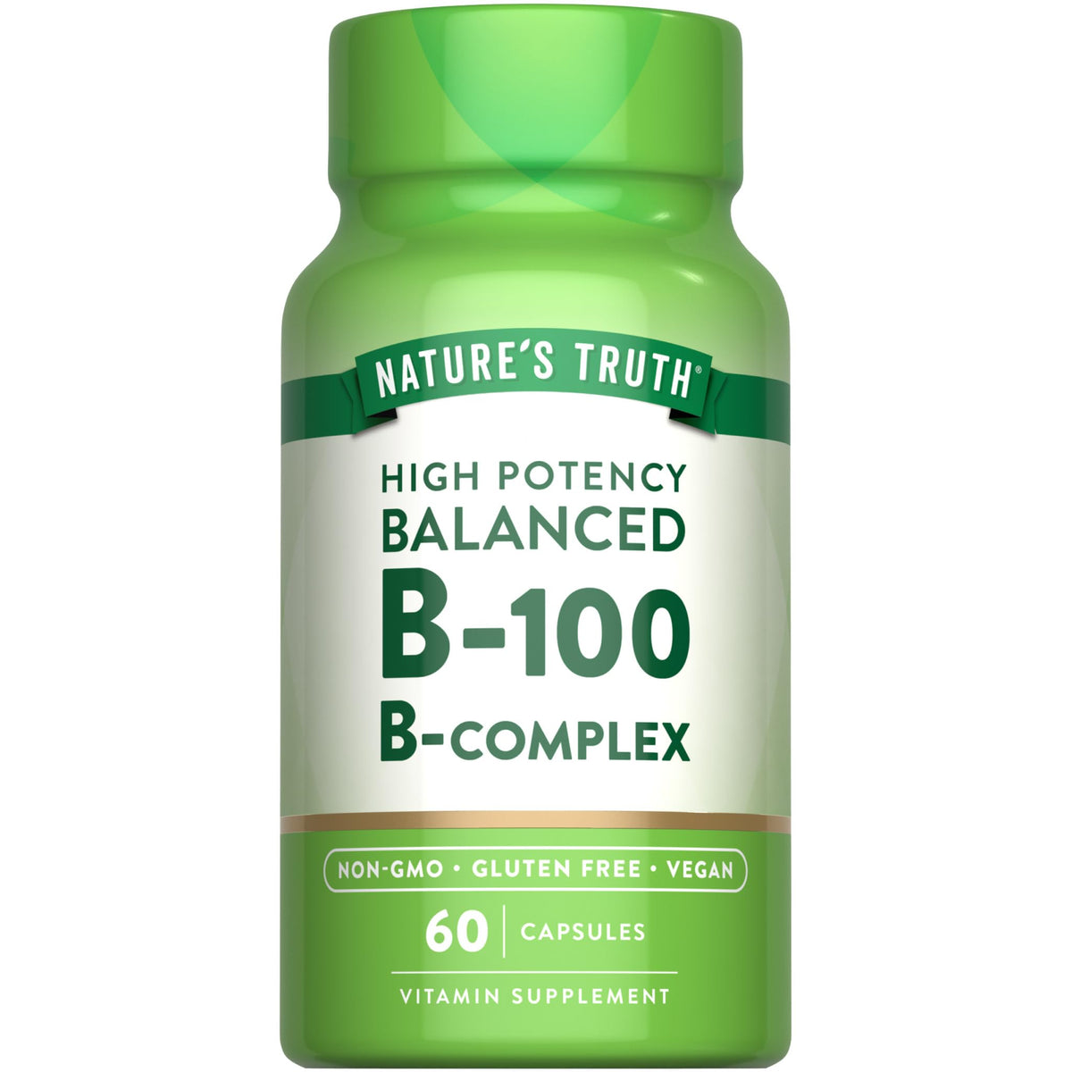Nature's Truth Vitamin B-100 Complex bottle front view for daily support.