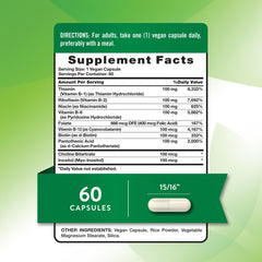 Nature's Truth Vitamin B-100 Complex label highlighting non-GMO ingredients.