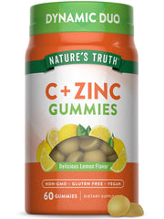 Nature's Truth Vitamin C Gummies with Zinc bottle front view for daily vegan immune support