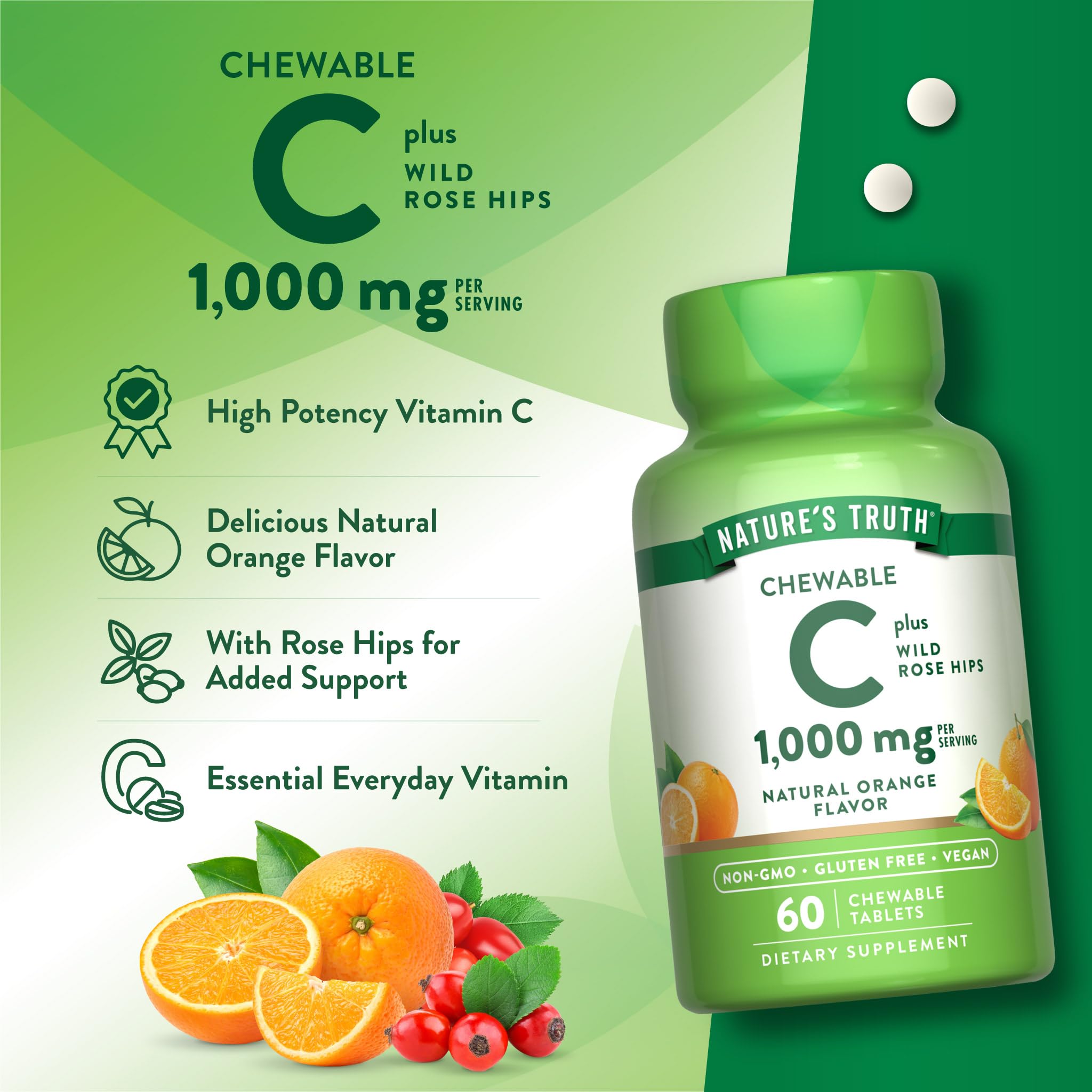 Nature's Truth packaging shows vegan symbol highlighted.