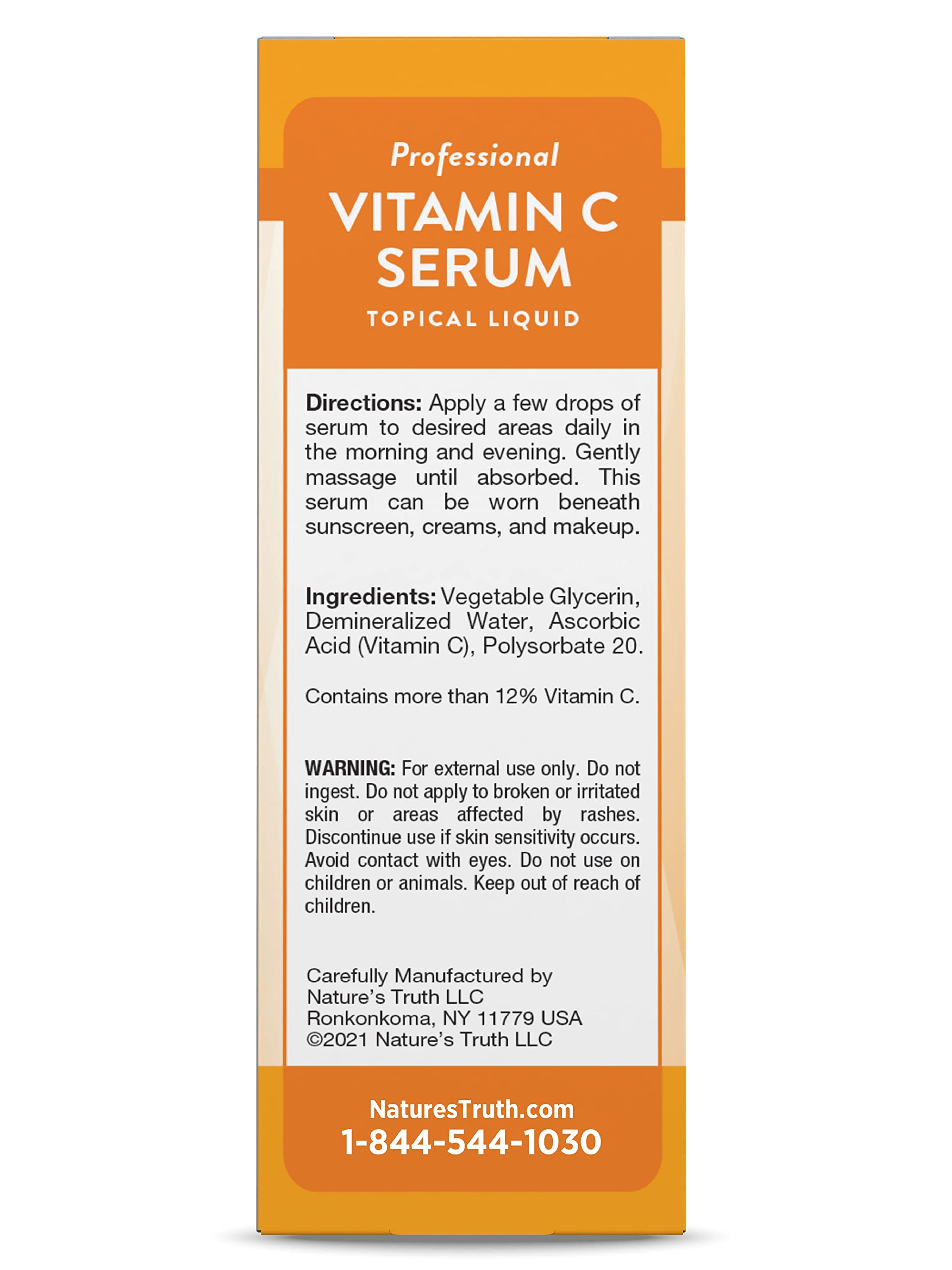 Shelf display of Nature's Truth Vitamin C Serum for daily skin benefits