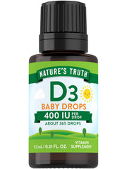 Nature's Truth Vitamin D Drops for Infants bottle front showing 400 IU per dose