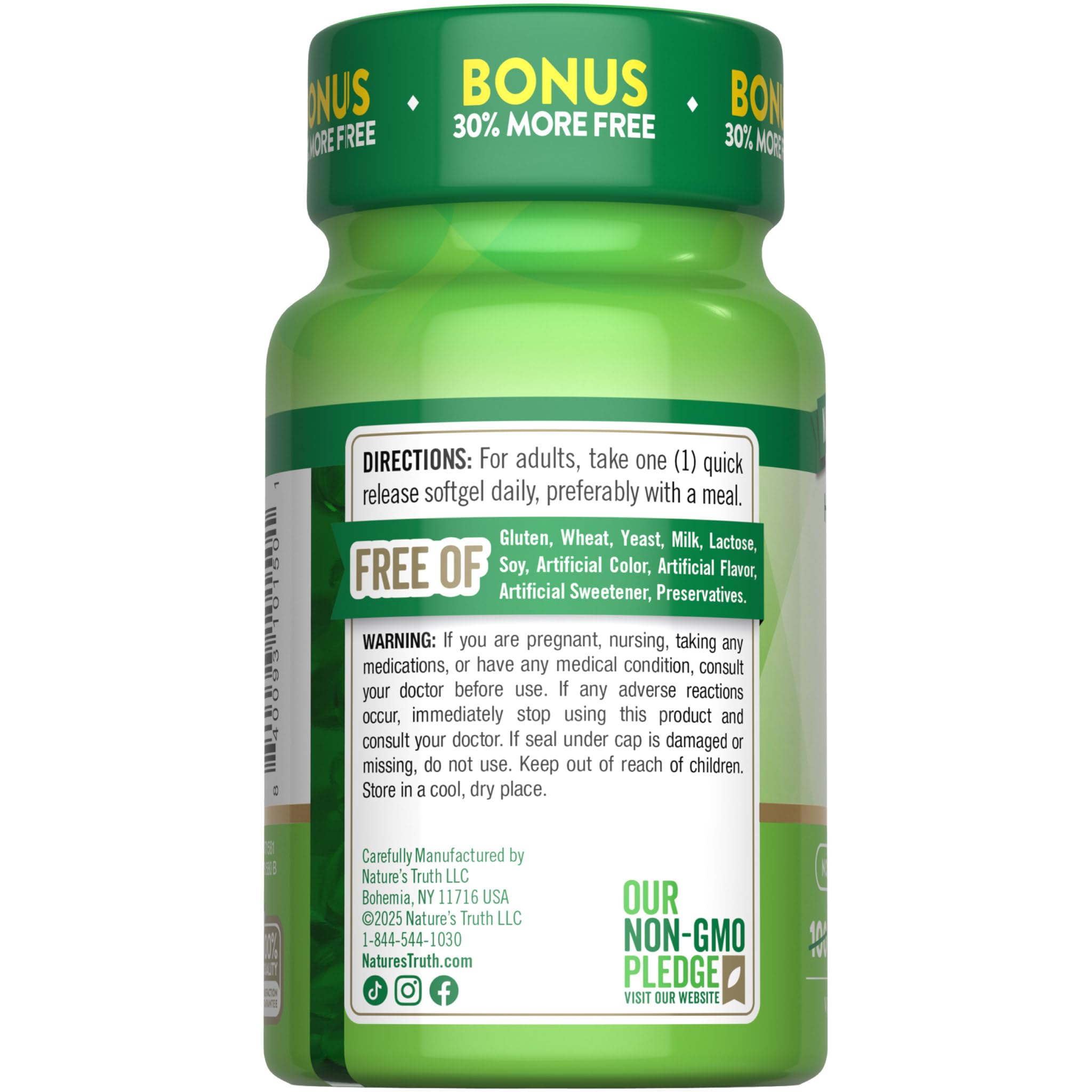 Nature's Truth D3 bottle on shelf suggests trusted wellness source.