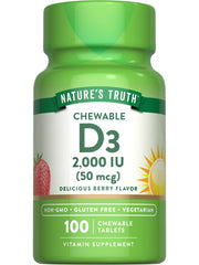 Nature's Truth vitamin D3 berry chewables front view for daily use