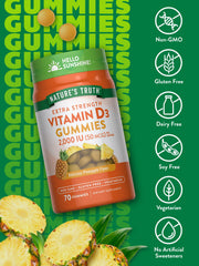 Nature's Truth Vitamin D3 gummies vegetarian formula close view