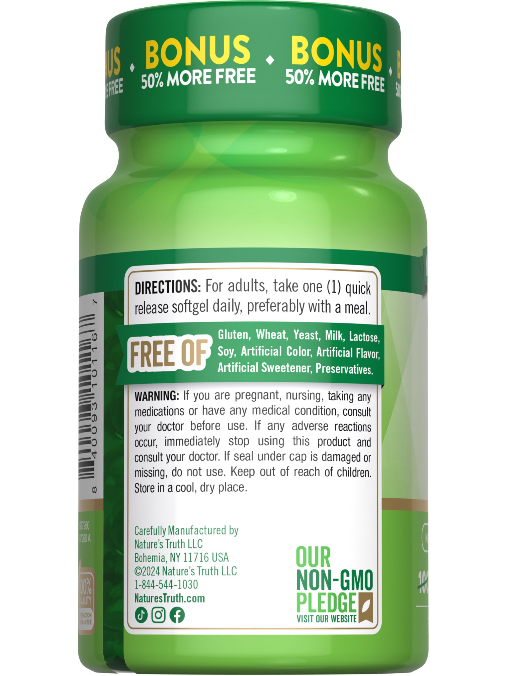 Nature's Truth Vitamin D3 softgel in a daily wellness setup for adults